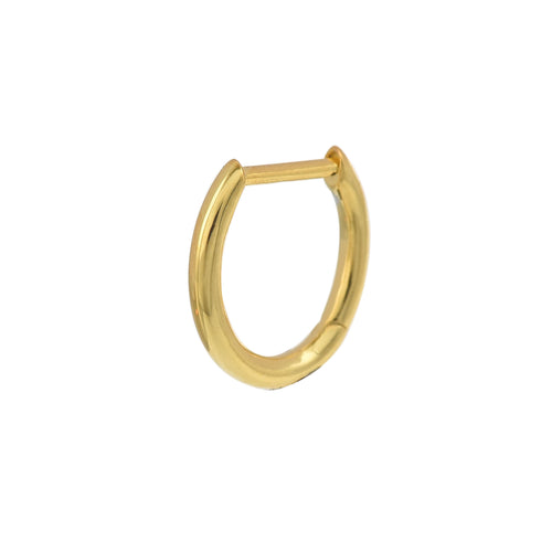 Side view of 9ct Solid Gold Classic Hoop Earring - Juraster