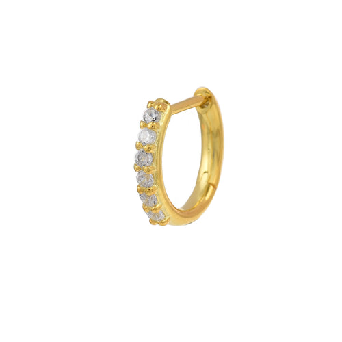Image of 9ct Gold Diamond Pavé Hoop Earring - Juraster