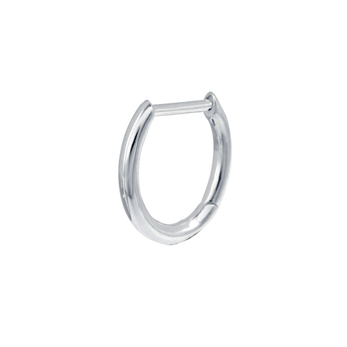Side view of Sterling Silver Classic Hoop Earring, Anchor- Juraster