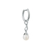 Image of Sterling Silver Akoya Pearl Earring Charm on silver classic hoop anchor - Juraster