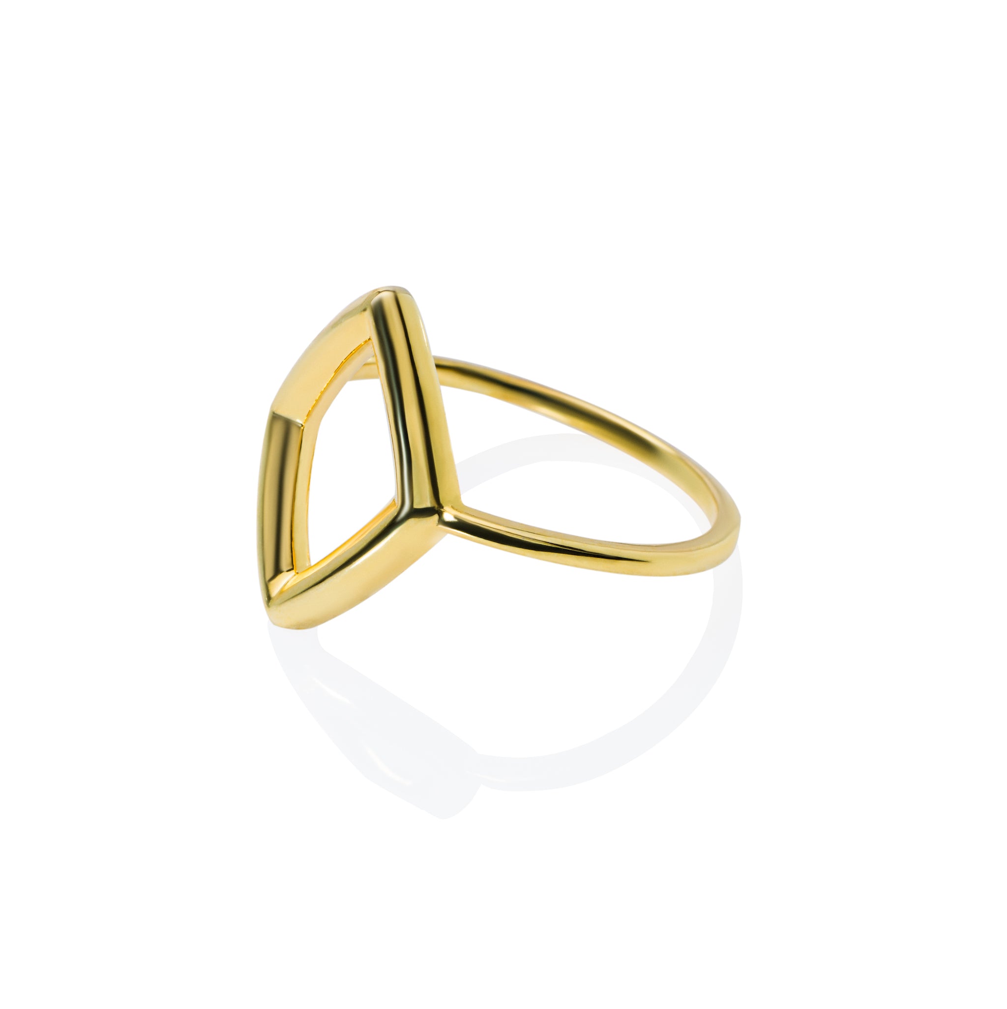 Ethical 9ct Gold Diamond Shape Stacking Ring Juraster