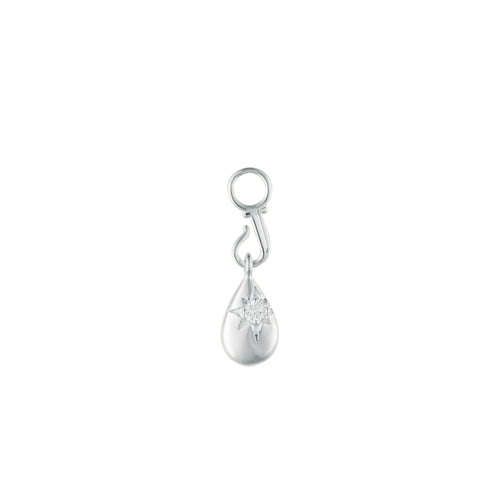 Image of Sterling Silver Star Earring Charm with Engraved Star-Drop - Juraster