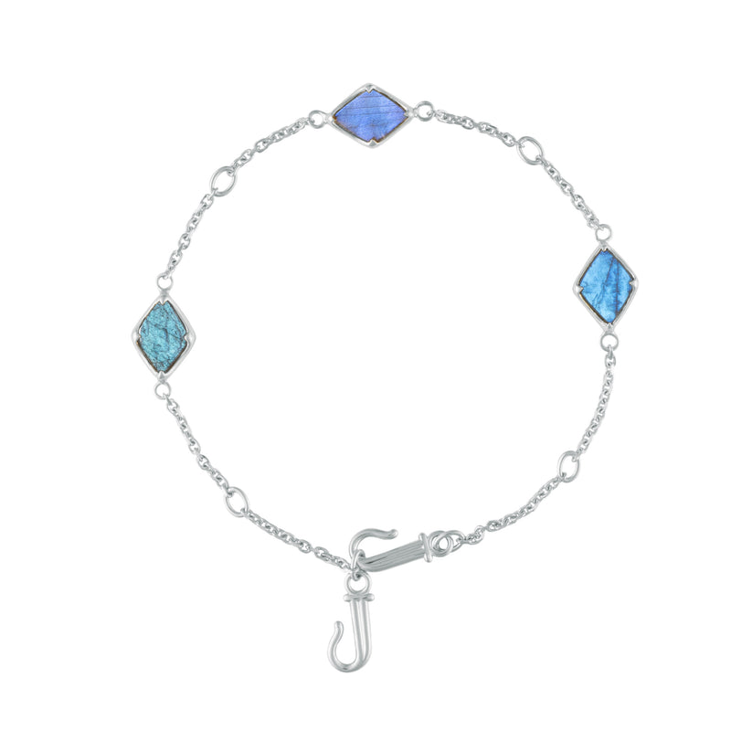 Image of Three Wishes Bracelet - Labradorite & White Gold