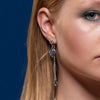 Model wearing White Gold Blue Labradorite Stud Earring and Charm, Adventure - Juraster