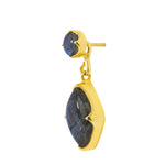 Side view of 9ct Gold Blue Labradorite Adventure Charm - Juraster