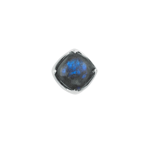 Front view of Adventure Stud with Labradorite - White Gold