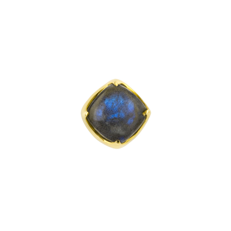 Front view of Adventure Stud with Labradorite - Gold