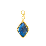 Front view of 9ct Gold Blue Labradorite Adventure Earring Charm - Juraster