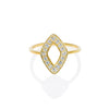 Front view of Compass Ring - Diamonds & Gold