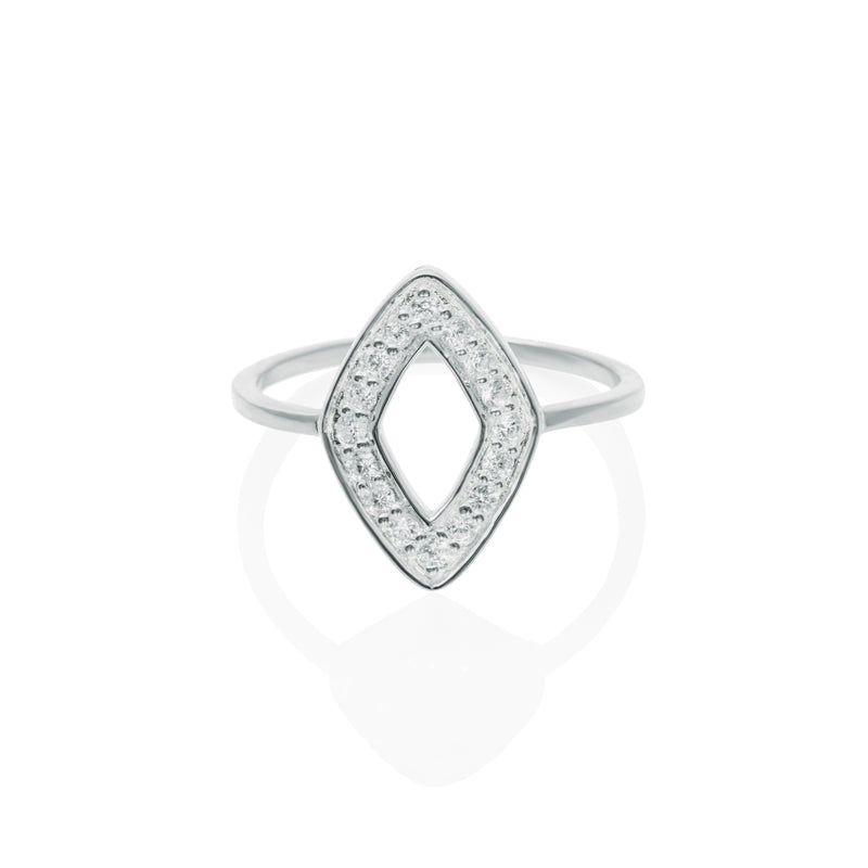 Front view of 9ct White Gold Diamond Pavé Ring - Juraster