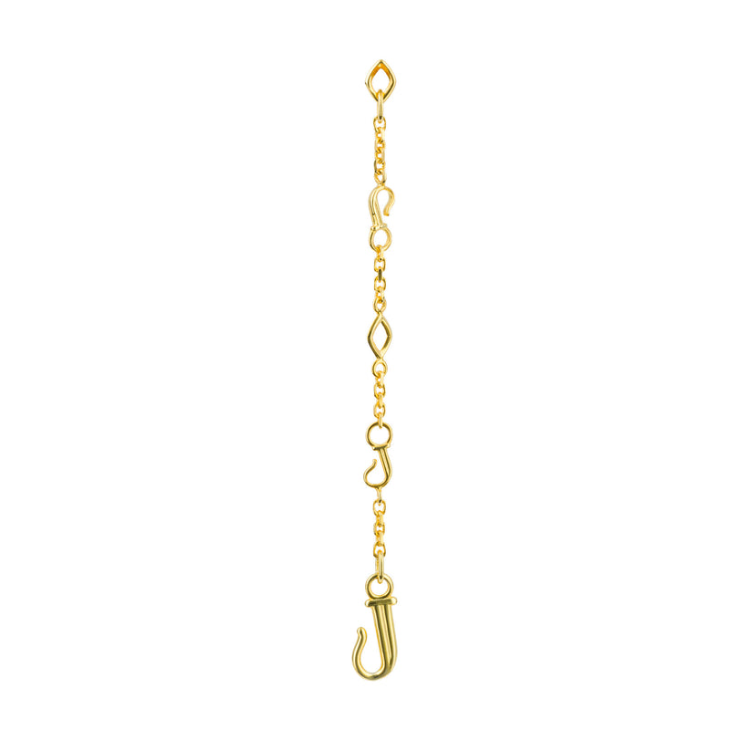 A front-view image of Juraster’s 9ct Gold Dangle Earring Charm, Discovery, crafted from Fairmined yellow gold.