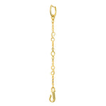 Front view of 9ct Gold Discovery Dangle Charm with Classic Hoop Earring - Juraster