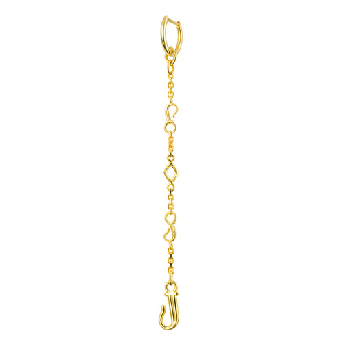 Front view of 9ct Gold Discovery Dangle Charm with Classic Hoop Earring - Juraster