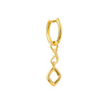 Side image of 9ct Gold Compass Earring Charm with Classic Gold Hoop Earring - Juraster