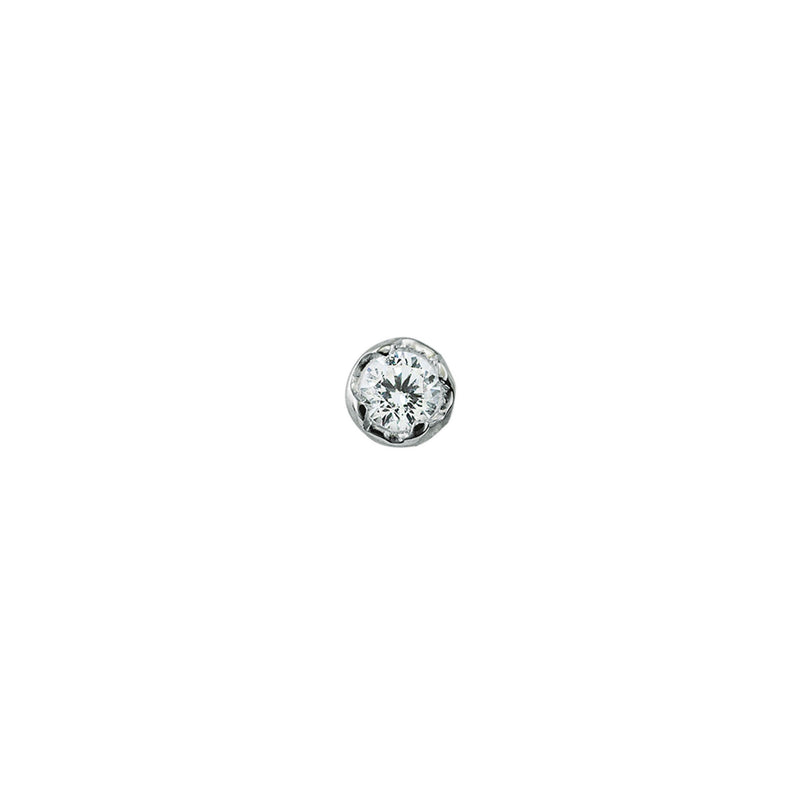 Front view of Light-Ray Diamond Stud in White Gold
