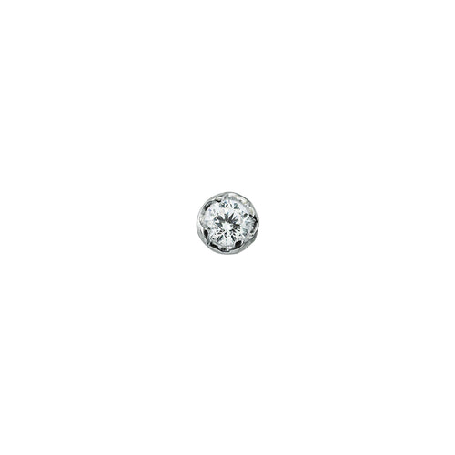 Front view of 9ct White Gold Classic Diamond Stud Earring, Light-Ray - Juratser