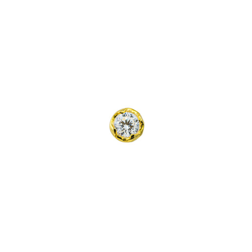 Front view of Light-Ray Diamond Stud in Yellow Gold