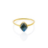 Front view of Lodestone Ring - Labradorite & Gold