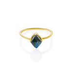 Front view of Lodestone Ring - Labradorite & Gold