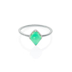 Front view of Lodestone Ring - Chrysoprase & White Gold