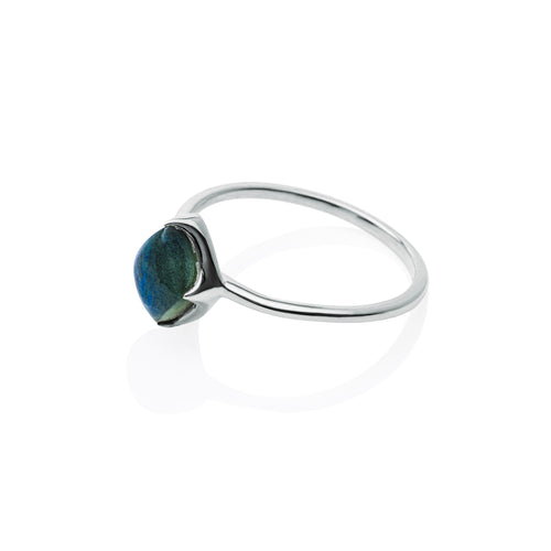 Side view of Lodestone Ring - Labradorite & White Gold
