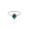 Front view of Lodestone Ring - Labradorite & White Gold