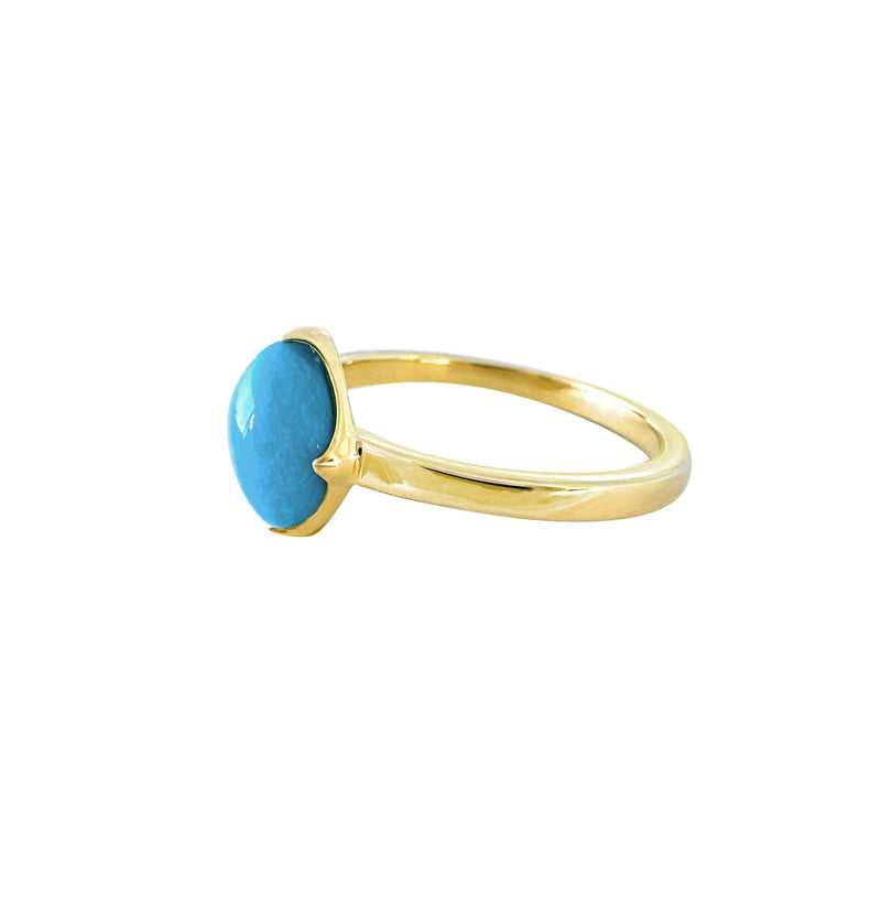 Turquoise Lodestone Gold Stacking Ring – Juraster