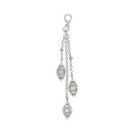 A front-view image of Juraster’s 9ct White Gold Diamond Tassel Earring Charm, Palace, crafted from Fairmined white gold and conflict-free diamonds.