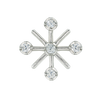 A front-view image of Juraster’s 9ct White Gold Diamond Earring Jacket, Snowflake, crafted from Fairmined white gold and conflict-free diamonds, with a white gold diamond stud earring.