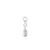 A front-view image of Juraster’s Sterling Silver Star Earring Charm, Star-Drop, with an engraved star, crafted from Fairmined sterling silver.
