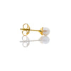 9ct Gold:Side view of 9ct Gold Akoya Pearl Stud Earring - Juraster