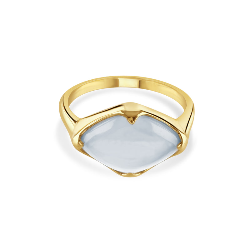 Talisman, Blue Chalcedony Fairmined Gold Vermeil Ring