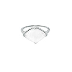 Sterling Silver White Chalcedony Statement Ring, Talisman