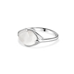 Talisman, White Chalcedony Fairmined Silver Ring