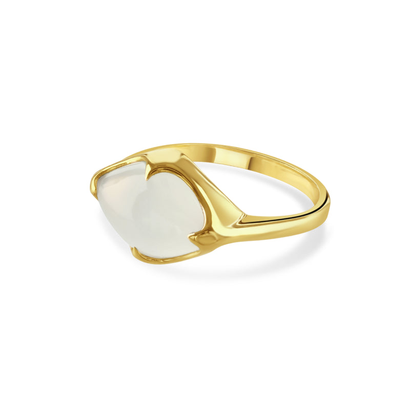 Talisman, White Chalcedony Fairmined Gold Vermeil Ring