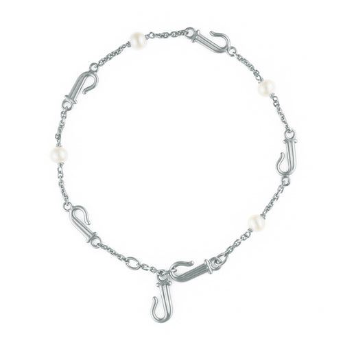 Image of Sterling Silver Akoya Pearl Adjustable Transforming Bracelet - Juraster