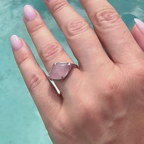Rose Quartz Fairmined Silver Ring