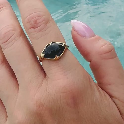 Black Onyx Fairmined Gold Vermeil Ring