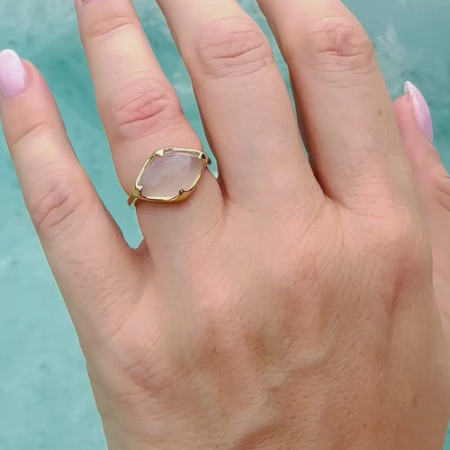 White Chalcedony Fairmined Vermeil Ring