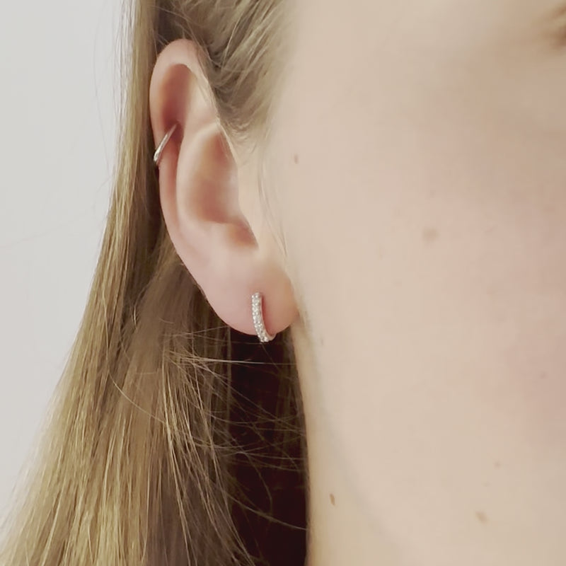 Video of Anchor Hoop - Diamonds & White Gold
