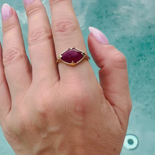 Red Quartz Fairmined Vermeil Ring
