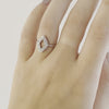 A video of a model wearing Juraster’s 9ct White Gold Diamond Ring, Compass, crafted from Fairmined 9ct white gold and conflict-free diamonds.